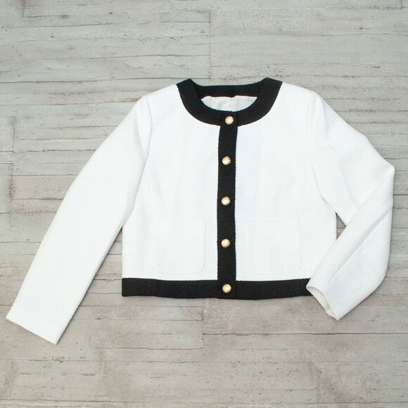 NWT J. Crew Tweed Lady Jacket in Black and White size 10 - Picture 1 of 11
